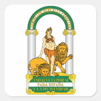 Andalucia (Spain) Coat of Arms Square Sticker