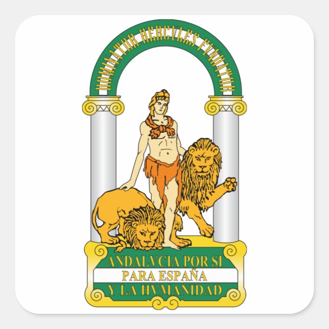 Andalucia (Spain) Coat of Arms Square Sticker (Front)