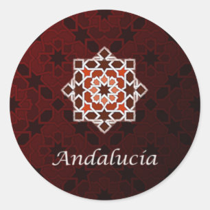 Andalusia art of tile and Moroccan ceramics in Classic Round Sticker