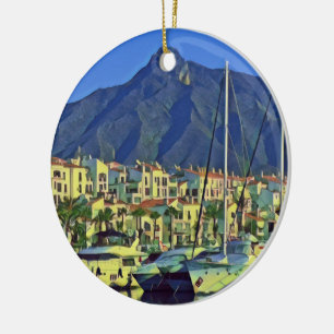 Andalusia - MARBELLA - panorama Ceramic Tree Decoration