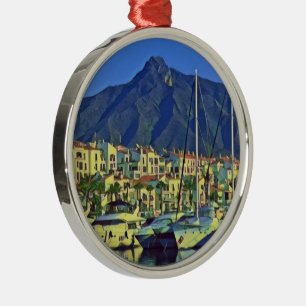 Andalusia - MARBELLA - panorama Metal Tree Decoration