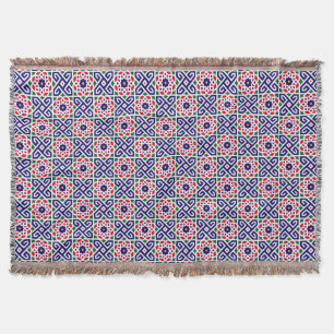 Andalusian Moroccan Tile-Inspired Throw Blanket
