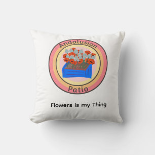 Andalusian Patio Flowers Garden  Cushion