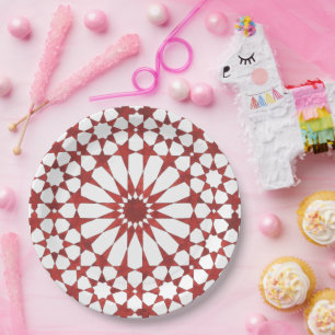 Andalusian red mosaic ALHAMBRA Paper Plate