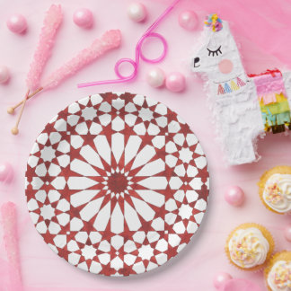 Andalusian red mosaic ALHAMBRA Paper Plate