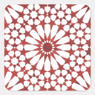 Andalusian red mosaic ALHAMBRA Square Sticker