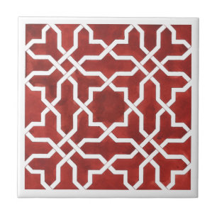 Andalusian red mosaic ALHAMBRA Tile