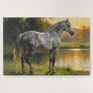 Andalusian Stallion by the Lake Jigsaw Puzzle