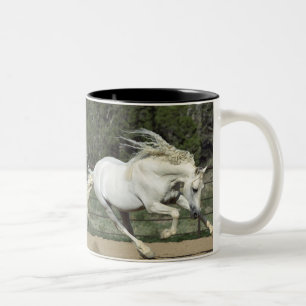 Andalusian Stallion running, PR Two-Tone Coffee Mug