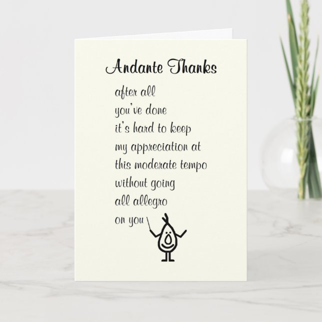 Andante Thanks A Funny Thank You Poem (Front)