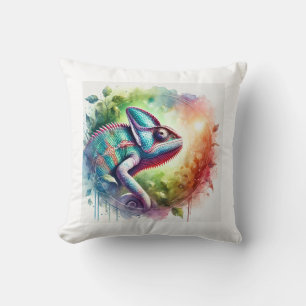 Andean Chameleon 280824AREF145 - Watercolor Cushion