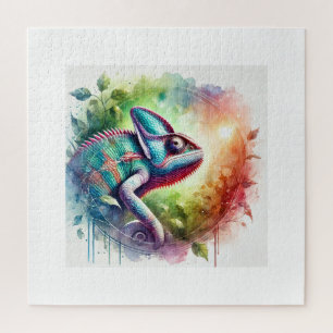 Andean Chameleon 280824AREF145 - Watercolor Jigsaw Puzzle
