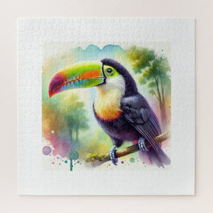 Andean grey breasted toucan 100924AREF147 - Waterc Jigsaw Puzzle