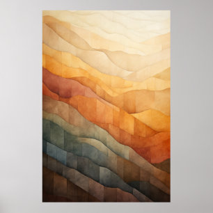 Andean Mountains: Abstract Geometric Art Poster