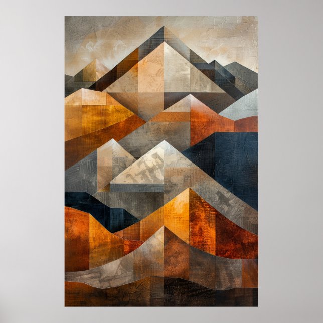 Andean Mountains: Abstract Geometric Art Poster (Front)