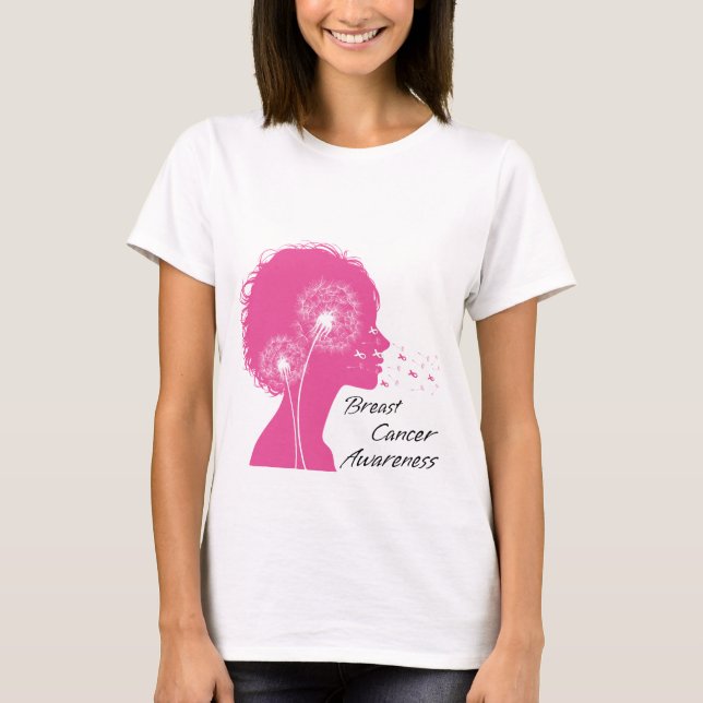 andelion Breast Cancer Awareness Pink Ribbon gift T-Shirt (Front)