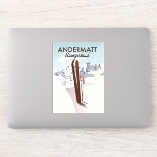 Andermatt Switzerland ski poster travel print.