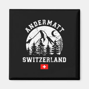 Andermatt Switzerland Ski Resort Alps Alpine Skiin Magnet