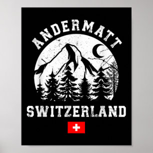 Andermatt Switzerland Ski Resort Alps Alpine Skiin Poster