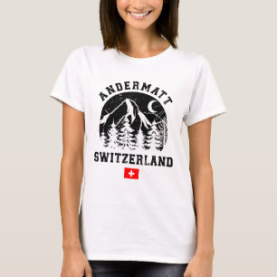 Andermatt Switzerland Ski Resort Alps Alpine Skiin T-Shirt
