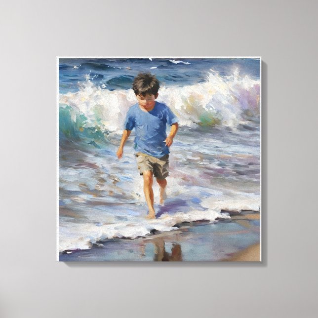  Anders Artistry* "He Plays in the Surf" Canvas Print (Front)