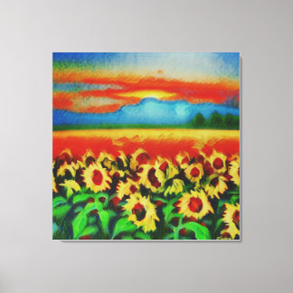 Anders Artistry*Storm Over A Field Of Sunflowers*  Canvas Print