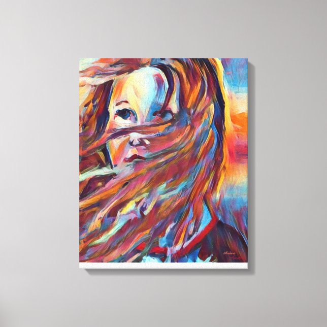 Anders Artistry* Waiting*Impressionstic Watercolor Canvas Print (Front)