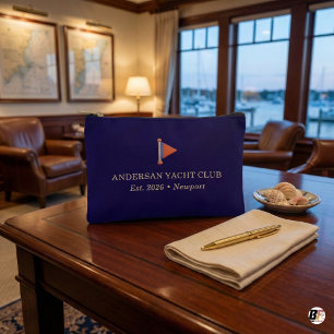 Andersan Yacht Club Custom Navy Nautical Newport  Accessory Pouch