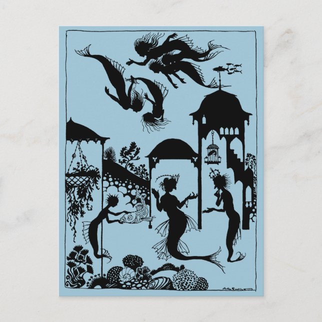 Andersen: Little Mermaid Silhouette Postcard (Front)