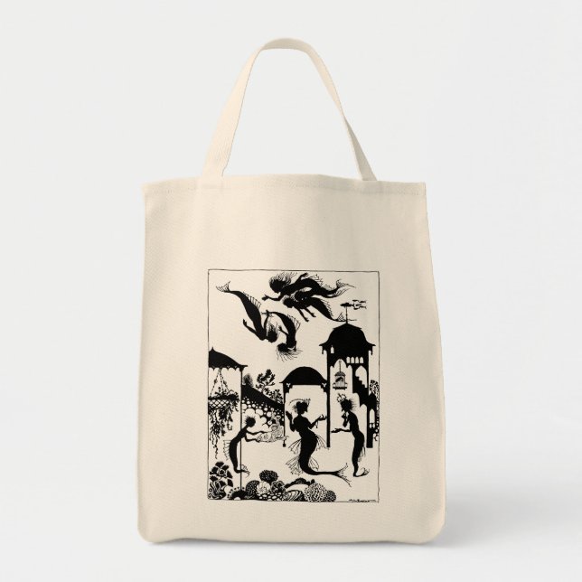 Andersen: Little Mermaid Silhouette Tote Bag (Front)