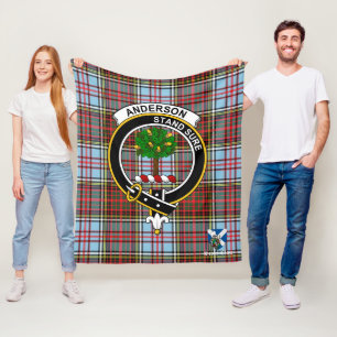 Anderson Ancient Clan Badge Tartan Plaid Fleece Blanket