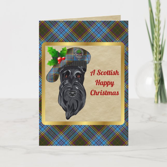 Anderson Badge & Tartan Personalised Christmas Card (Front)