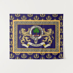 Anderson Clan Badge Personalised Blue Tapestry