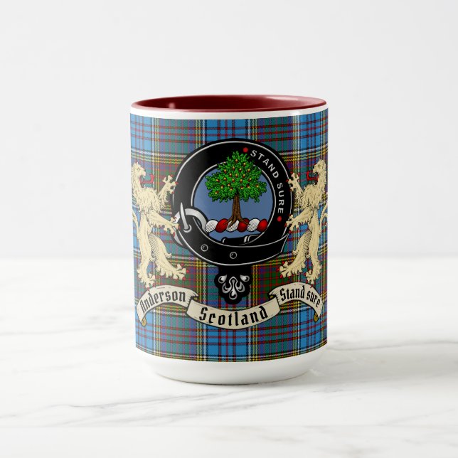 Anderson Clan Badge & Tartan  Mug (Center)