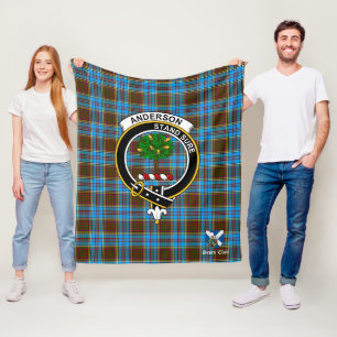 Anderson Clan Badge Tartan Plaid Fleece Blanket