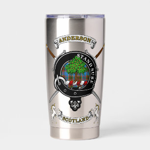 Anderson Clan Badge Tartan & Swords Insulated Tumbler