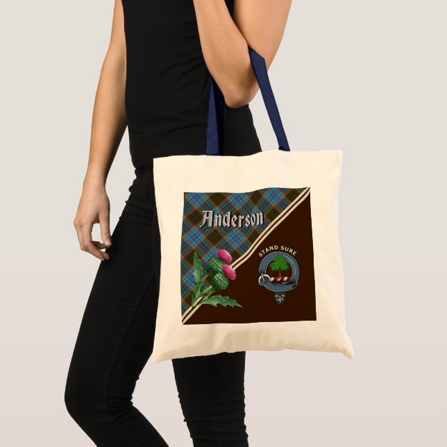 Anderson Clan Badge & Tartan Tote Bag (Front (Product))