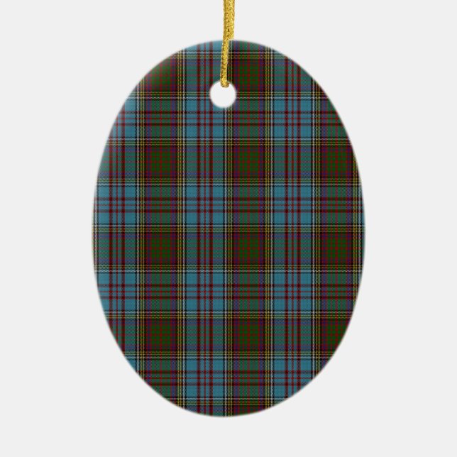 Anderson Clan Family Tartan Ceramic Tree Decoration (Front)