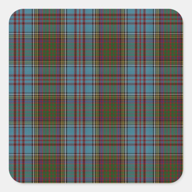 Anderson Clan Family Tartan Square Sticker (Front)
