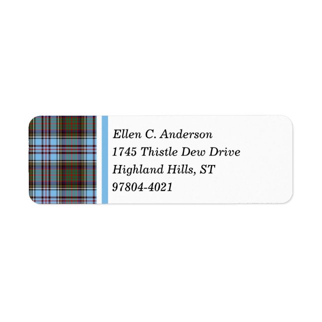 Anderson Clan Light Blue Scottish Tartan (Front)