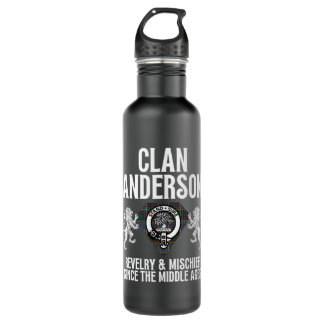 Anderson Clan Scottish Name Coat Of Arms Tartan    710 Ml Water Bottle