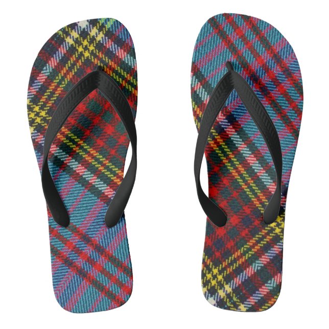 Anderson Clan Tartan Adult Flip Flops, Wide Straps Flip Flops (Footbed)