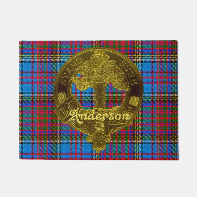 Anderson Clan Tartan & Motif Doormat (Front)