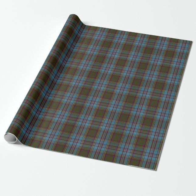 Anderson Clan Tartan Plaid Pattern Scottish Wrapping Paper (Unrolled)