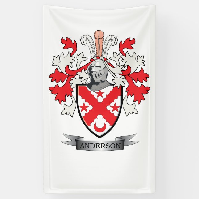 Anderson Family Crest Coat of Arms Banner (Vertical)