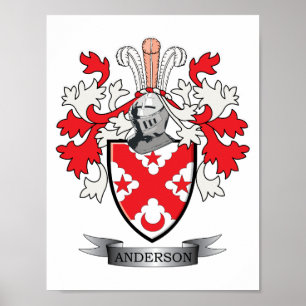 Anderson Family Crest Coat of Arms Poster
