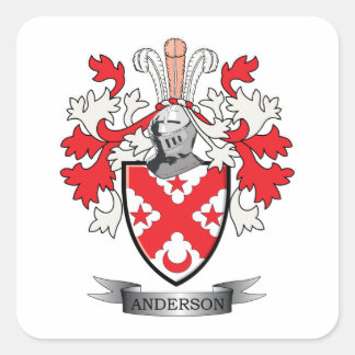 Anderson Family Crest Coat of Arms Square Sticker