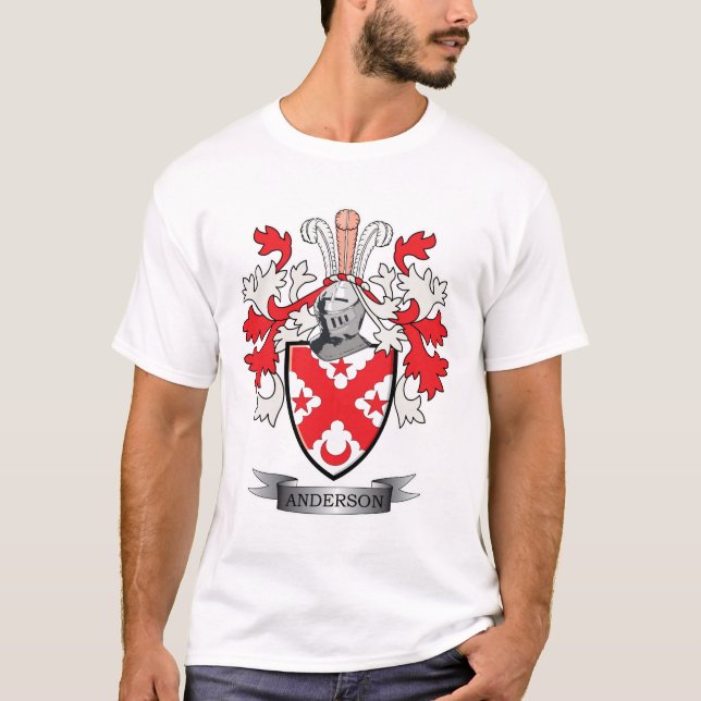 Anderson Family Crest Coat of Arms T-Shirt (Front)