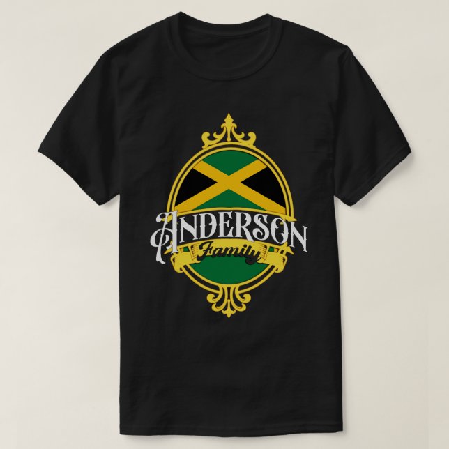 Anderson Family Jamaica Flag T-Shirt (Design Front)