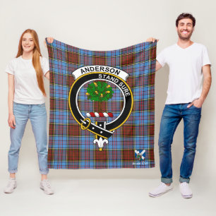 Anderson Modern Clan Badge Tartan Plaid Fleece Blanket